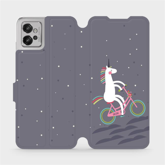 Flipové pouzdro Mobiwear - Motorola Moto G32 - V024P Jednorožec na kole