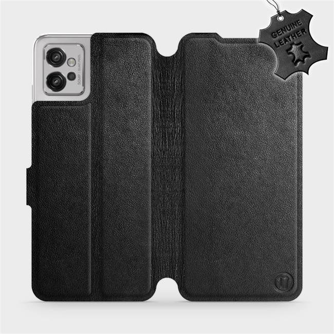 Kožené flip pouzdro Mobiwear - Motorola Moto G32 - Černé
