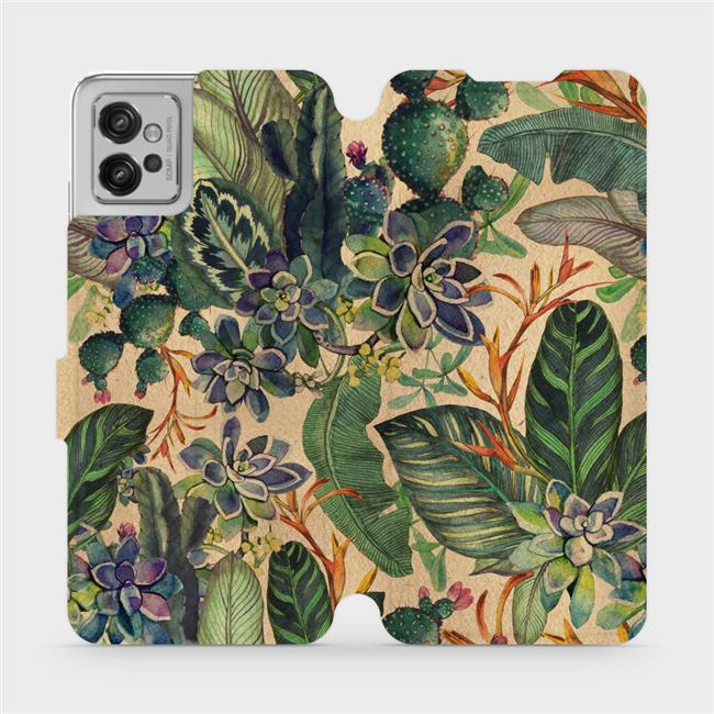 Flipové pouzdro Mobiwear - Motorola Moto G32 - VP05S Sukulenty