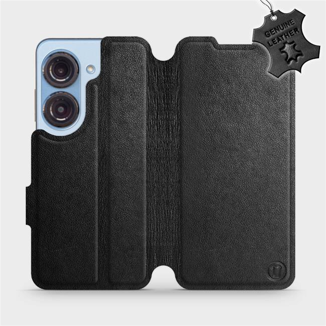 Kožené flip pouzdro Mobiwear - Asus Zenfone 9 - Černé