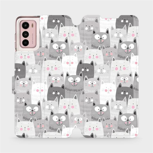Flipové pouzdro Mobiwear - Motorola Moto G42 - M099P Kočičky