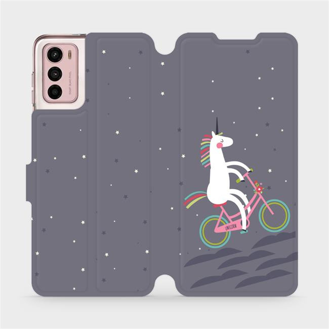 Flipové pouzdro Mobiwear - Motorola Moto G42 - V024P Jednorožec na kole