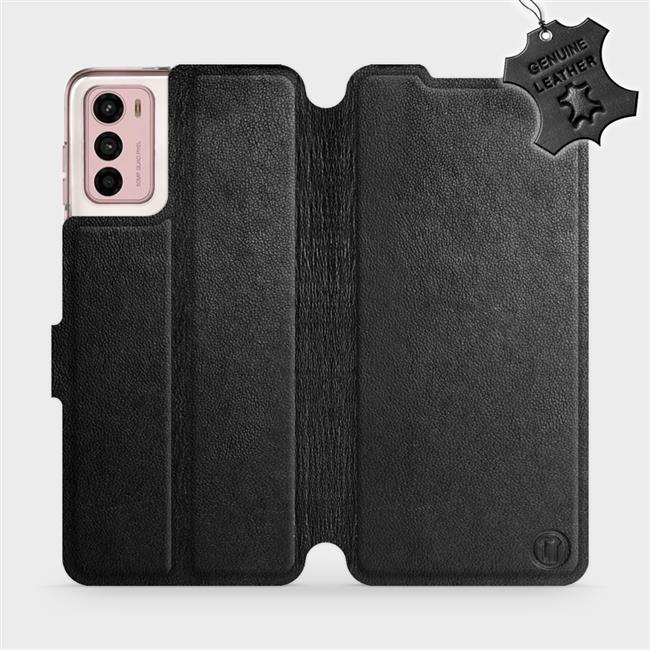 Kožené flip pouzdro Mobiwear - Motorola Moto G42 - Černé