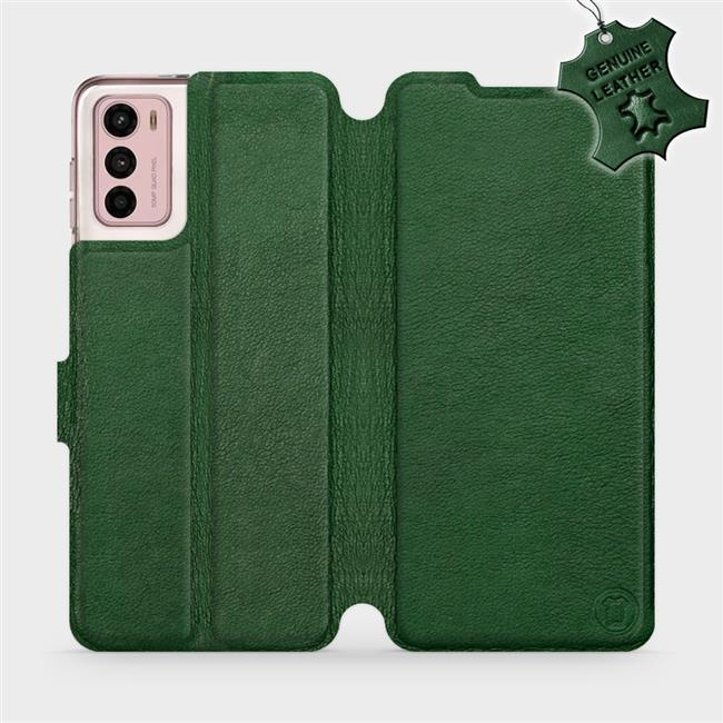 Kožené flip pouzdro Mobiwear - Motorola Moto G42 - Zelené