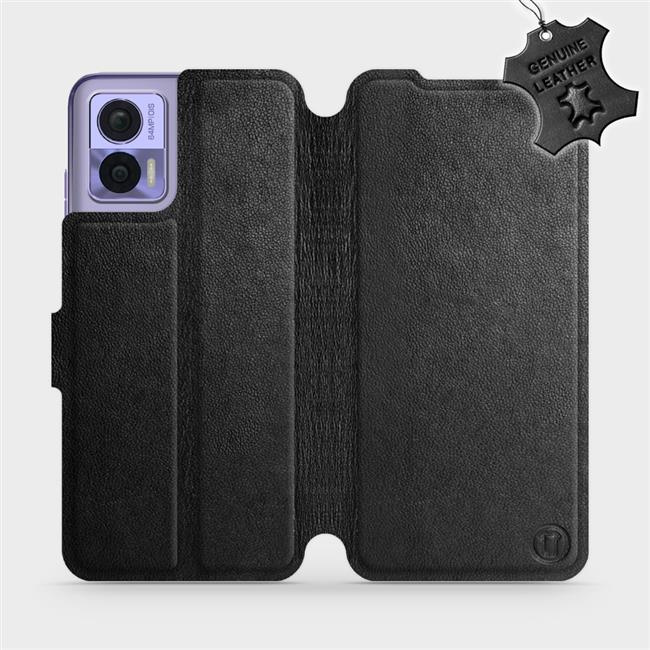 Kožené flip pouzdro Mobiwear - Motorola Edge 30 Neo - Černé
