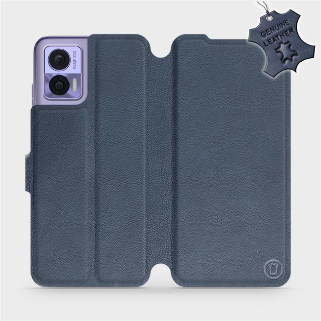 Kožené flip pouzdro Mobiwear - Motorola Edge 30 Neo - Modré