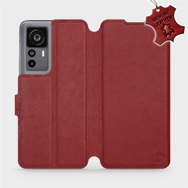 Kožené flip pouzdro Mobiwear - Xiaomi 12T Pro / Xiaomi 12T - Tmavě červené