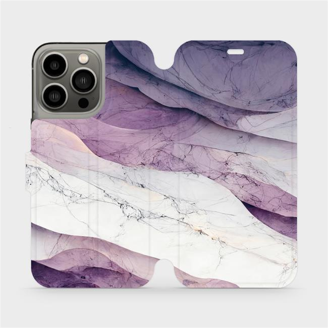Flipové pouzdro Mobiwear - Apple iPhone 13 Pro - VP31S Bílý a fialový mramor