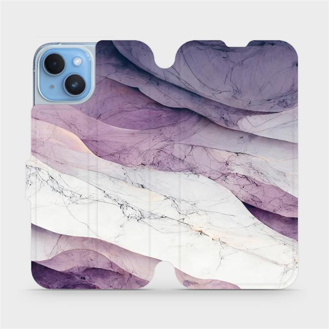 Flipové pouzdro Mobiwear - Apple iPhone 14 - VP31S Bílý a fialový mramor