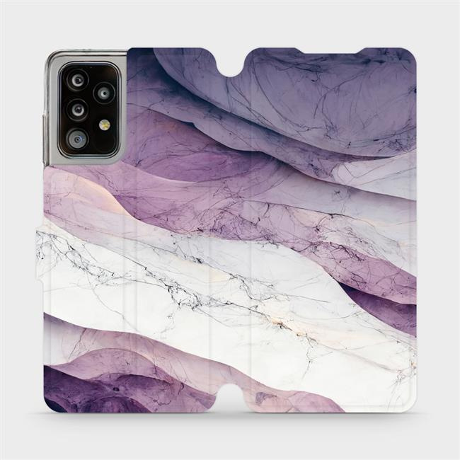 Flipové pouzdro Mobiwear - Samsung Galaxy A52 / A52s 5G - VP31S Bílý a fialový mramor