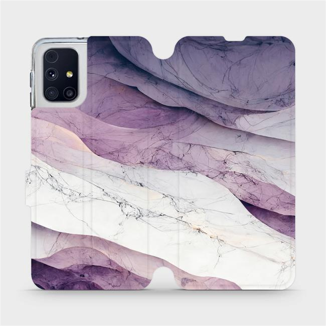 Flipové pouzdro Mobiwear - Samsung Galaxy M31s - VP31S Bílý a fialový mramor