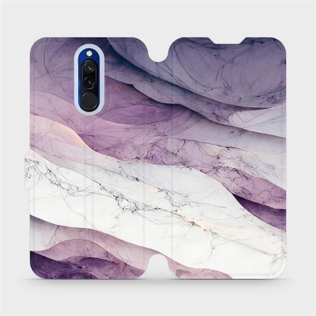Flipové pouzdro Mobiwear - Xiaomi Redmi 8 - VP31S Bílý a fialový mramor