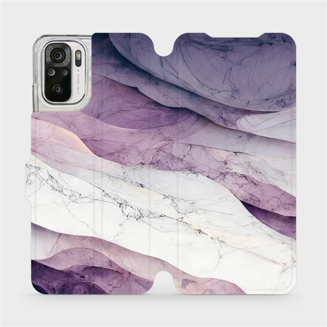Flipové pouzdro Mobiwear - Xiaomi Redmi Note 10 / 10S - VP31S Bílý a fialový mramor