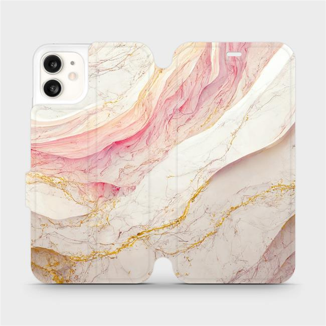 Flipové pouzdro Mobiwear - Apple iPhone 11 - VP32S Růžový a zlatavý mramor