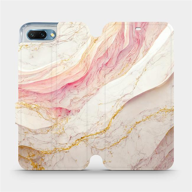 Flipové pouzdro Mobiwear - Honor 10 - VP32S Růžový a zlatavý mramor