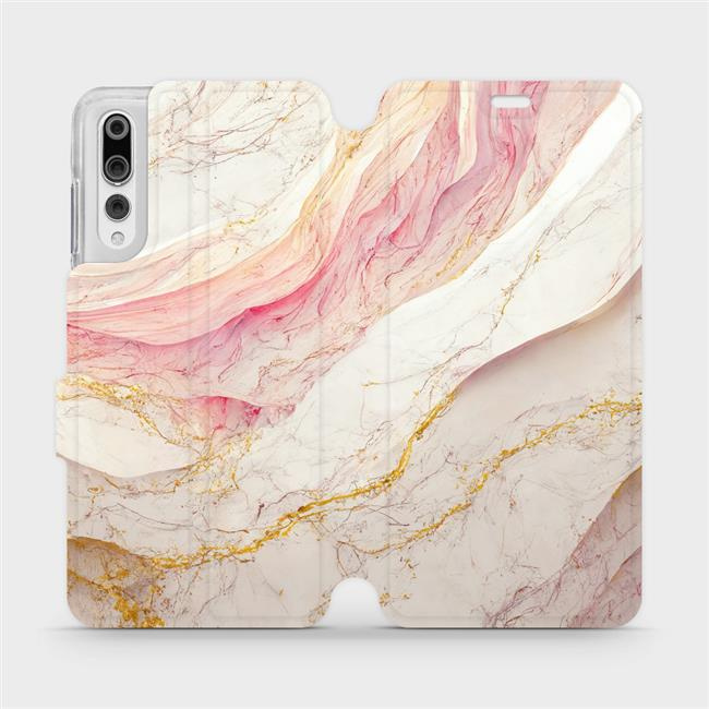 Flipové pouzdro Mobiwear - Huawei P20 Pro - VP32S Růžový a zlatavý mramor