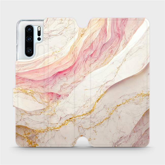 Flipové pouzdro Mobiwear - Huawei P30 Pro - VP32S Růžový a zlatavý mramor
