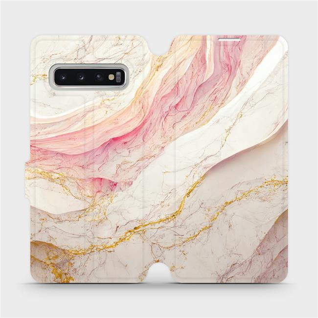 Flipové pouzdro Mobiwear - Samsung Galaxy S10 - VP32S Růžový a zlatavý mramor