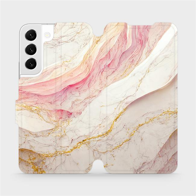 Flipové pouzdro Mobiwear - Samsung Galaxy S22 - VP32S Růžový a zlatavý mramor