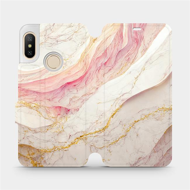 Flipové pouzdro Mobiwear - Xiaomi Mi A2 Lite - VP32S Růžový a zlatavý mramor