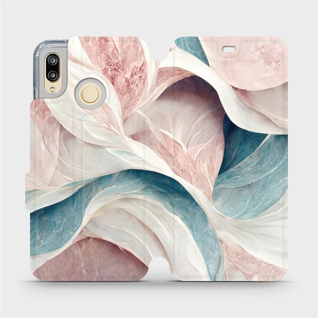Flipové pouzdro Mobiwear - Huawei P20 Lite - VP33S Růžový a zelenkavý mramor