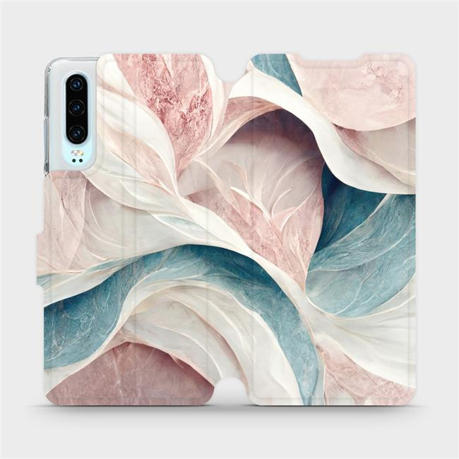 Flipové pouzdro Mobiwear - Huawei P30 - VP33S Růžový a zelenkavý mramor