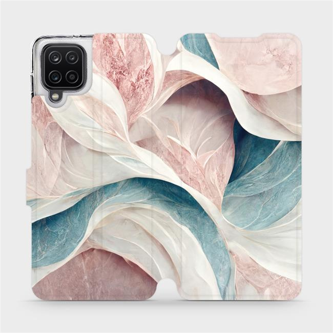 Flipové pouzdro Mobiwear - Samsung Galaxy A12 - VP33S Růžový a zelenkavý mramor