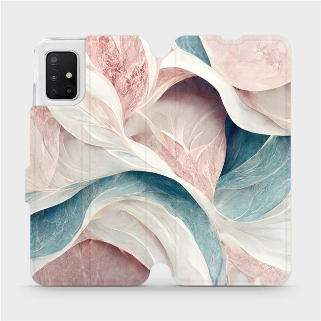 Flipové pouzdro Mobiwear - Samsung Galaxy A51 - VP33S Růžový a zelenkavý mramor