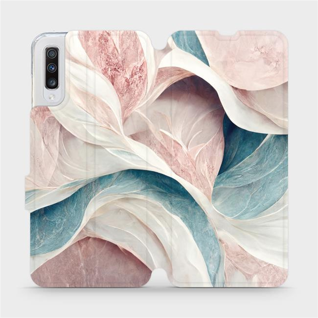 Flipové pouzdro Mobiwear - Samsung Galaxy A70 - VP33S Růžový a zelenkavý mramor