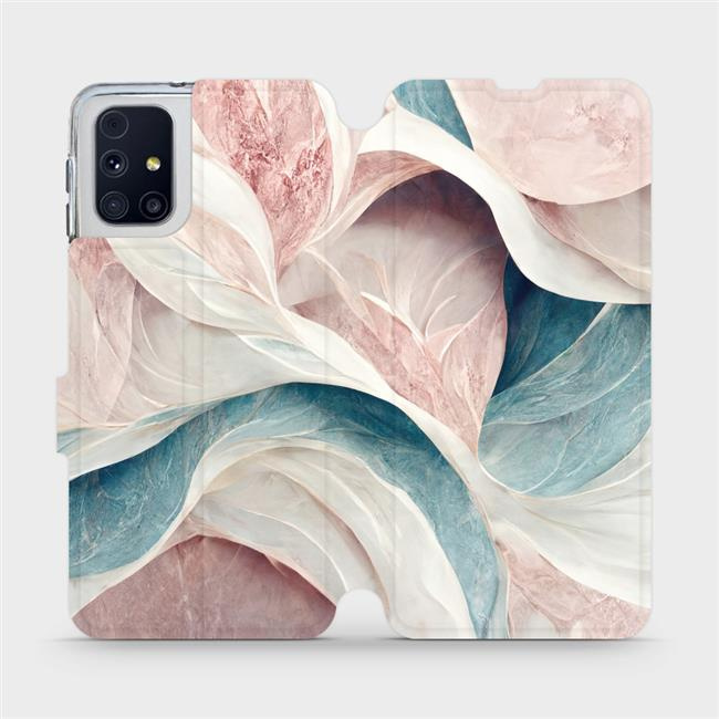 Flipové pouzdro Mobiwear - Samsung Galaxy M31s - VP33S Růžový a zelenkavý mramor