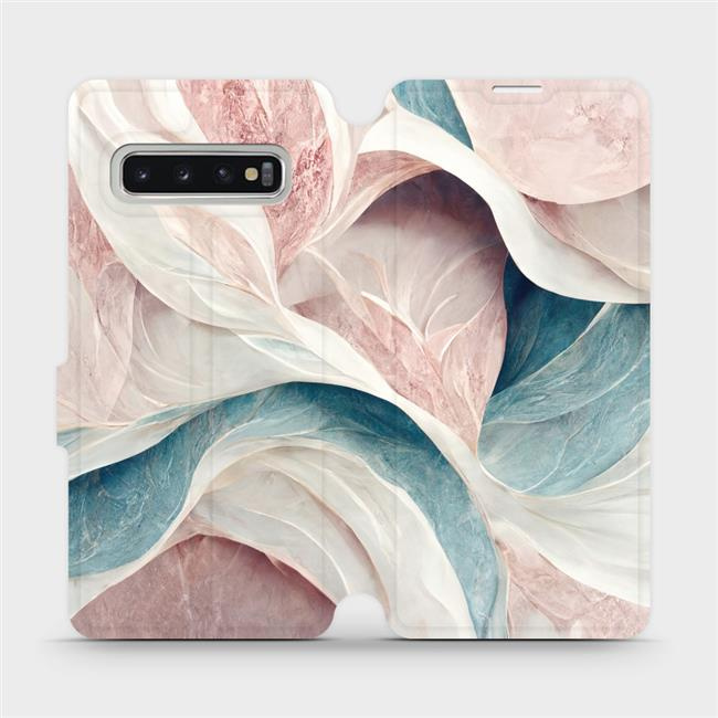 Flipové pouzdro Mobiwear - Samsung Galaxy S10 - VP33S Růžový a zelenkavý mramor