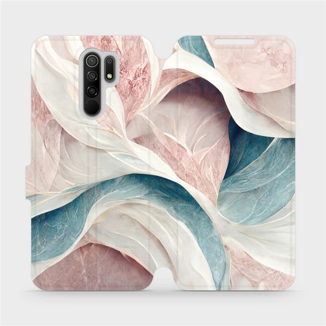 Flipové pouzdro Mobiwear - Xiaomi Redmi 9 - VP33S Růžový a zelenkavý mramor