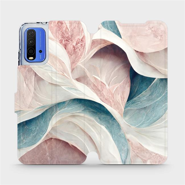 Flipové pouzdro Mobiwear - Xiaomi Redmi 9T / Poco M3 - VP33S Růžový a zelenkavý mramor