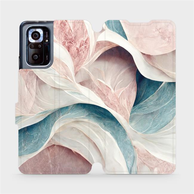 Flipové pouzdro Mobiwear - Xiaomi Redmi Note 10 Pro - VP33S Růžový a zelenkavý mramor
