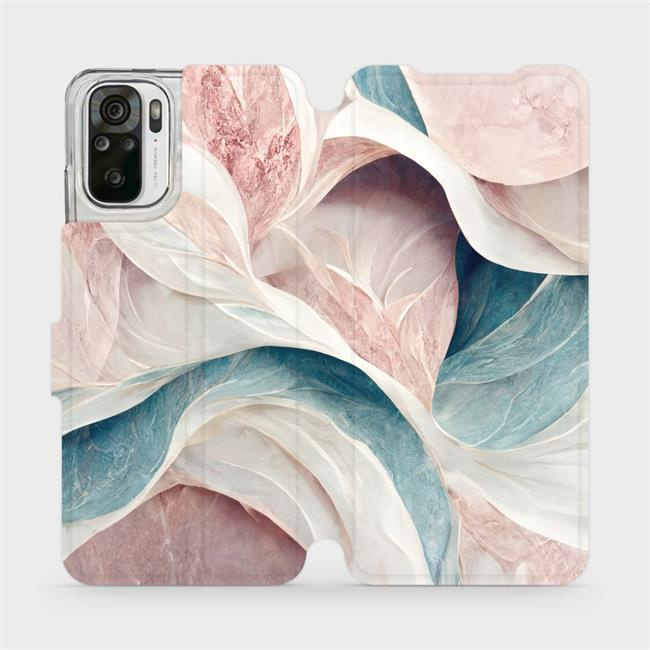 Flipové pouzdro Mobiwear - Xiaomi Redmi Note 10 / 10S - VP33S Růžový a zelenkavý mramor
