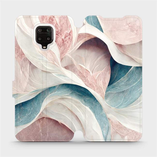 Flipové pouzdro Mobiwear - Xiaomi Redmi Note 9 Pro - VP33S Růžový a zelenkavý mramor
