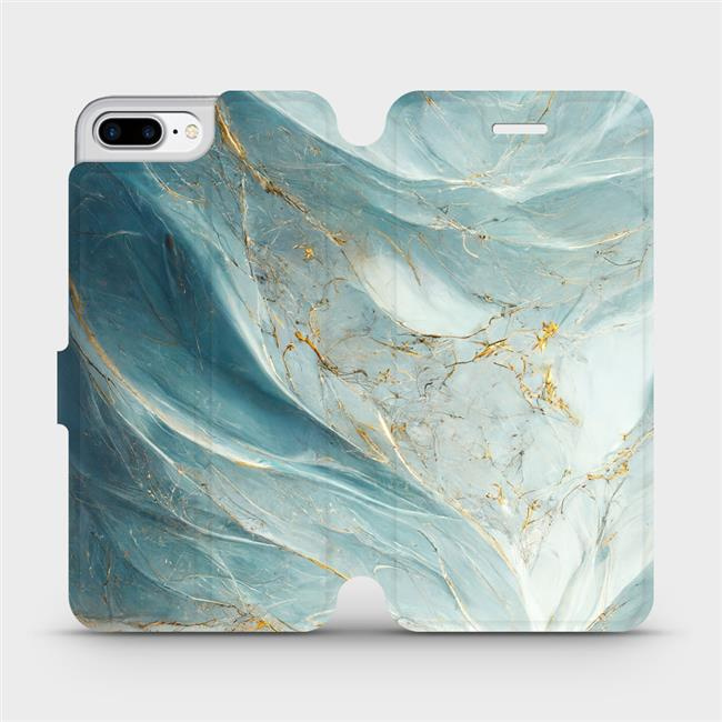Flipové pouzdro Mobiwear - Apple iPhone 8 Plus - VP34S Zelenkavý a zlatavý mramor