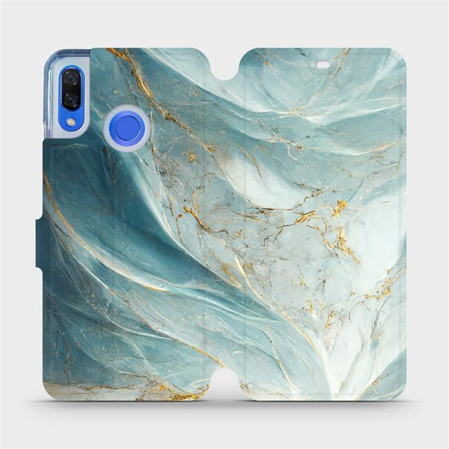 Flipové pouzdro Mobiwear - Huawei Nova 3 - VP34S Zelenkavý a zlatavý mramor