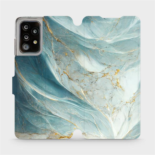 Flipové pouzdro Mobiwear - Samsung Galaxy A52 / A52s 5G - VP34S Zelenkavý a zlatavý mramor - VÝPRODEJ