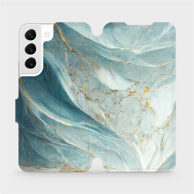 Flipové pouzdro Mobiwear - Samsung Galaxy S22 - VP34S Zelenkavý a zlatavý mramor