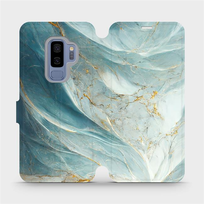 Flipové pouzdro Mobiwear - Samsung Galaxy S9 Plus - VP34S Zelenkavý a zlatavý mramor