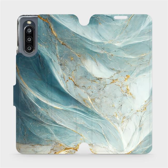 Flipové pouzdro Mobiwear - Sony Xperia 10 IV - VP34S Zelenkavý a zlatavý mramor