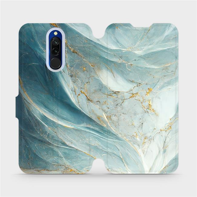 Flipové pouzdro Mobiwear - Xiaomi Redmi 8 - VP34S Zelenkavý a zlatavý mramor