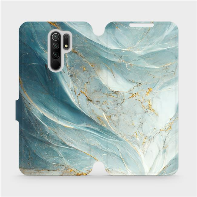 Flipové pouzdro Mobiwear - Xiaomi Redmi 9 - VP34S Zelenkavý a zlatavý mramor
