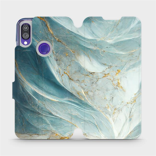 Flipové pouzdro Mobiwear - Xiaomi Redmi Note 7 - VP34S Zelenkavý a zlatavý mramor
