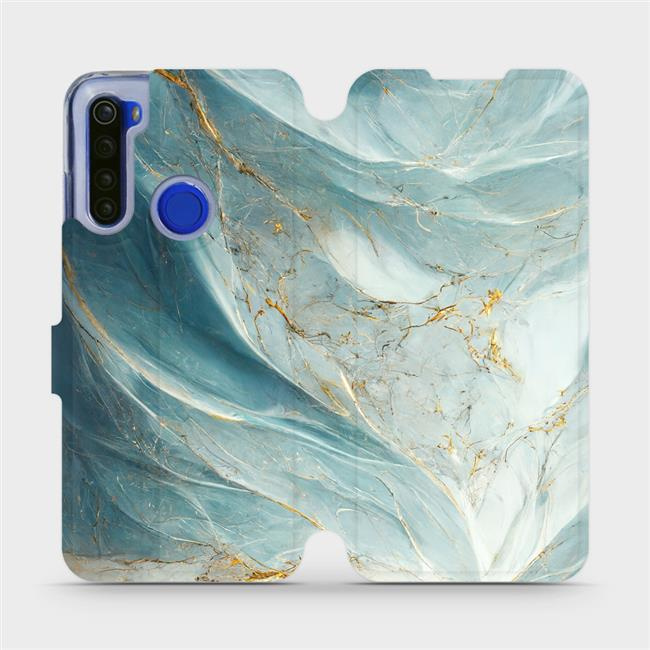 Flipové pouzdro Mobiwear - Xiaomi Redmi Note 8T - VP34S Zelenkavý a zlatavý mramor