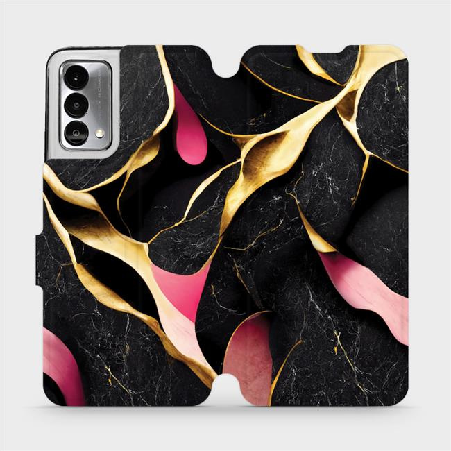 Flipové pouzdro Mobiwear - Realme GT Master Edition - VP35S Černý a zlatavý mramor
