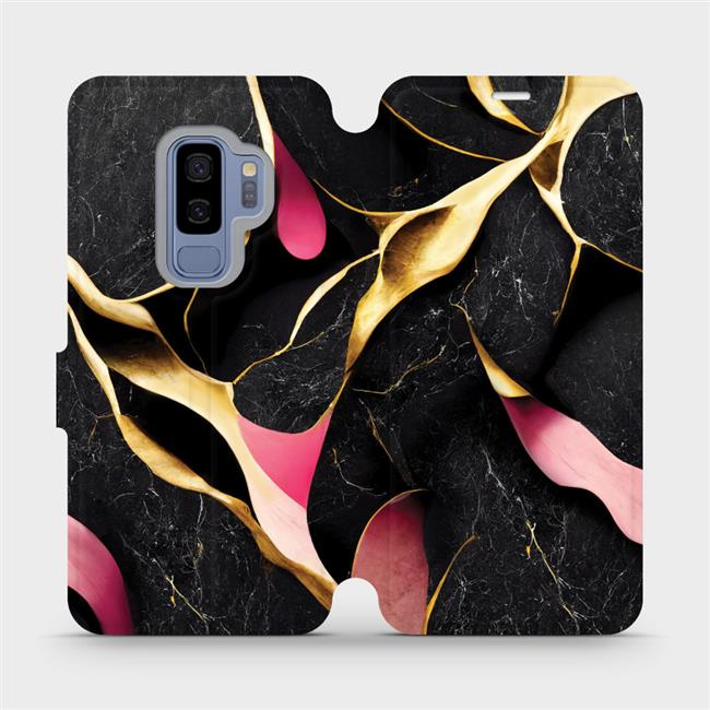 Flipové pouzdro Mobiwear - Samsung Galaxy S9 Plus - VP35S Černý a zlatavý mramor