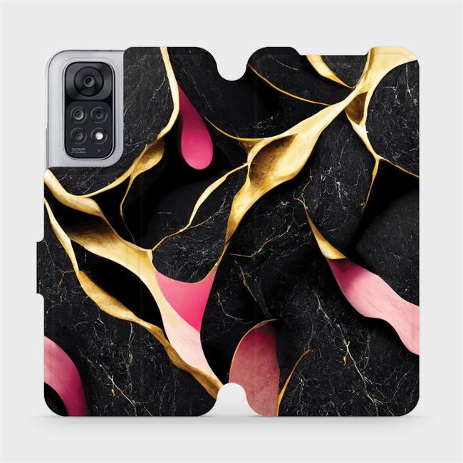 Flipové pouzdro Mobiwear - Xiaomi Redmi Note 11 / 11S - VP35S Černý a zlatavý mramor