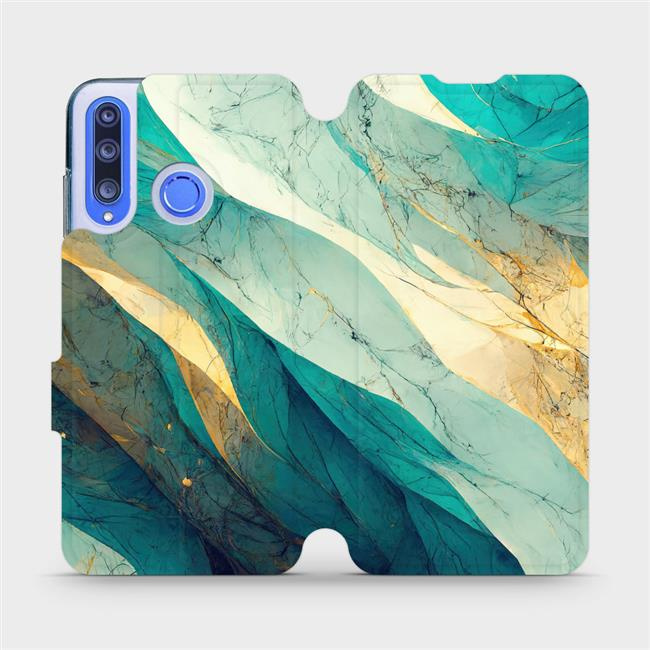 Flipové pouzdro Mobiwear - Honor 20 Lite - VP37S Zlatavý a zelenkavý mramor